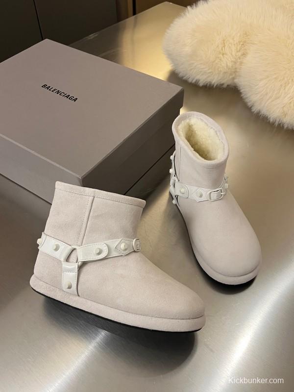 Balenciaga Fall Winter New Buckle Studded Snow Boots - LY00300