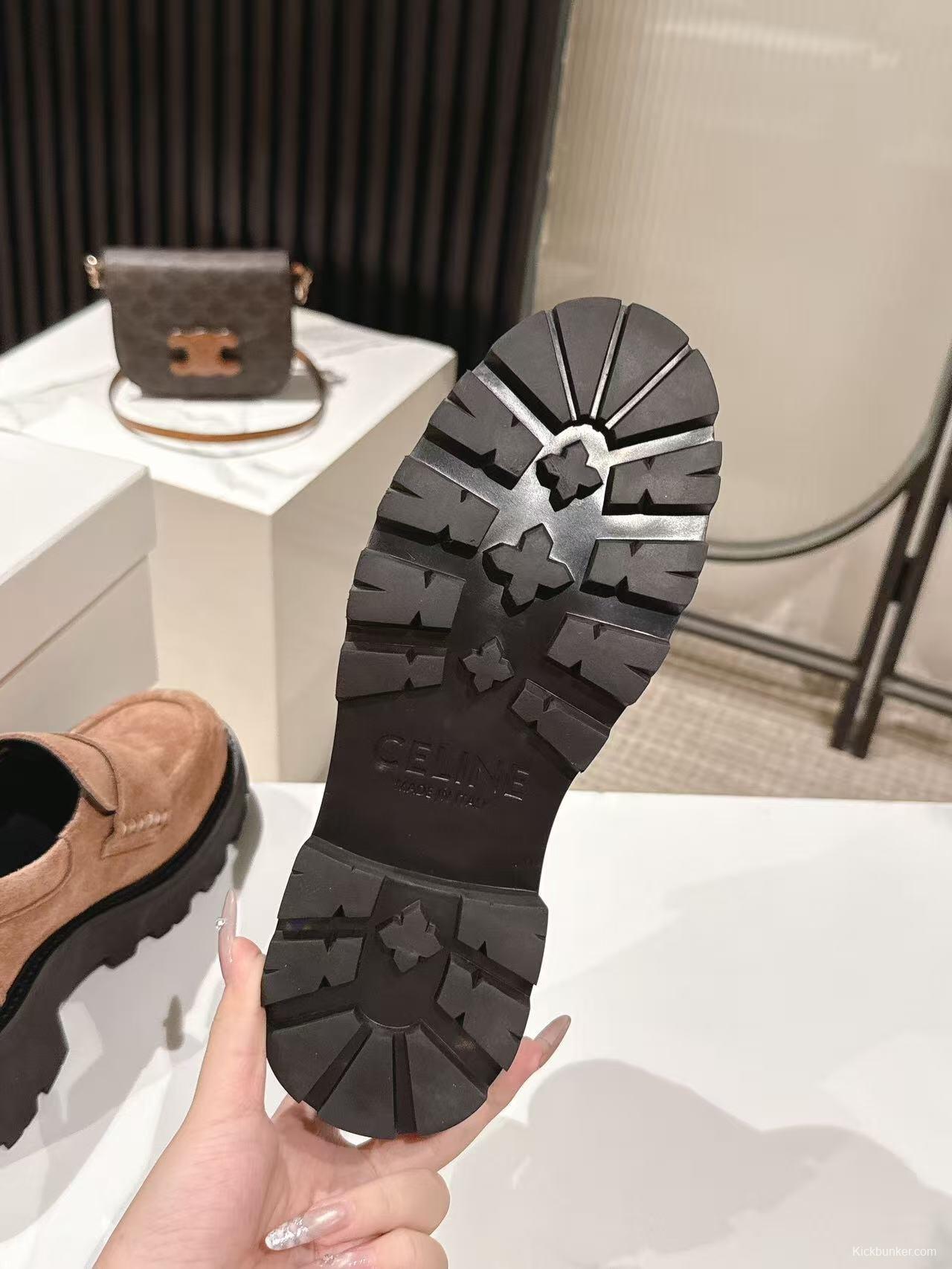 CELINE 2025/SS Fall Winter Latest Runway Lisa Same Style Platform Loafers - LY00300