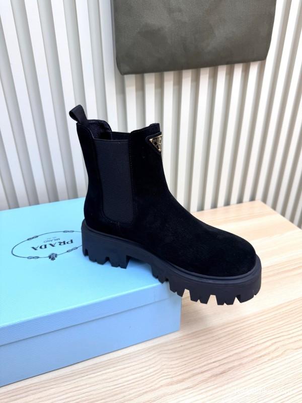 Prada 2025 SS Platform Ankle Boots - LY0340