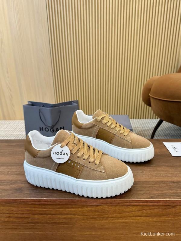 Hogan H-STRIPES Series Couple Thick Sole Biscuit Shoes Casual Sneakers - AS00310