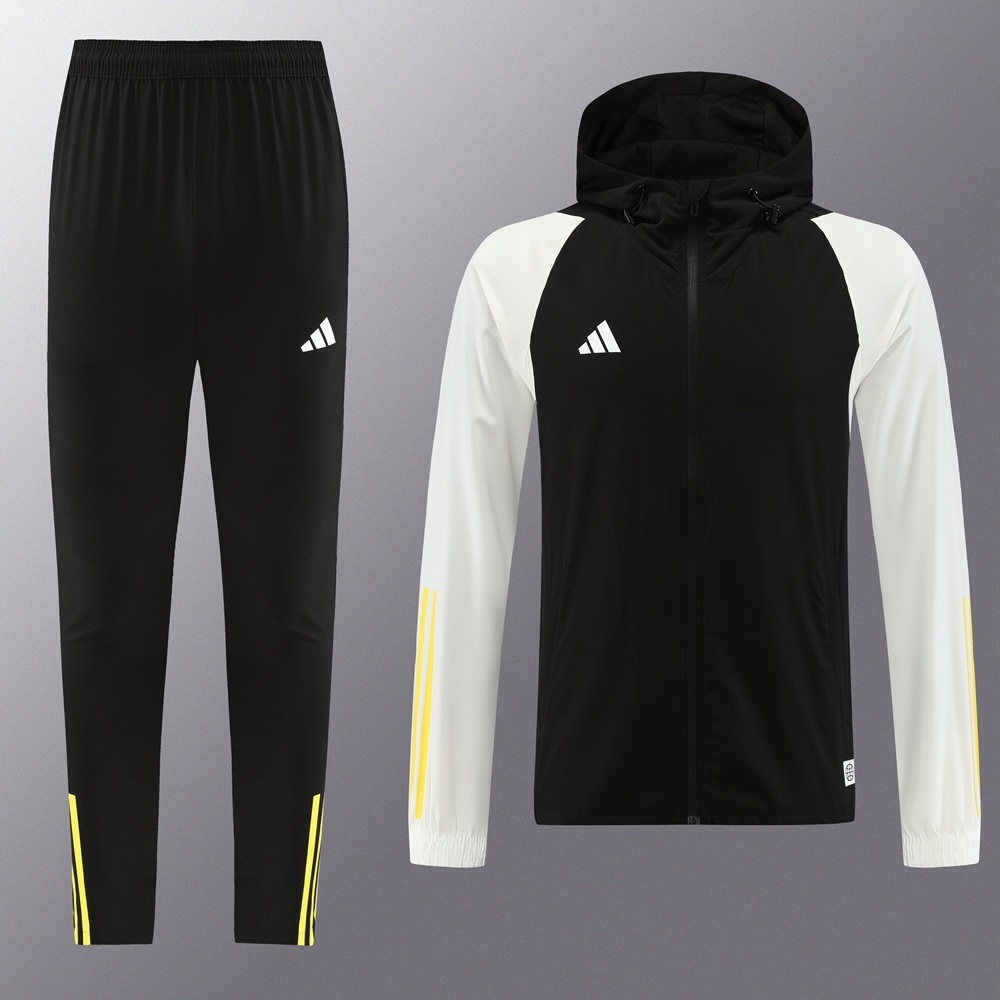 2025 Adidas Black White Half Zipper Jacket+Long Pants S-2XL