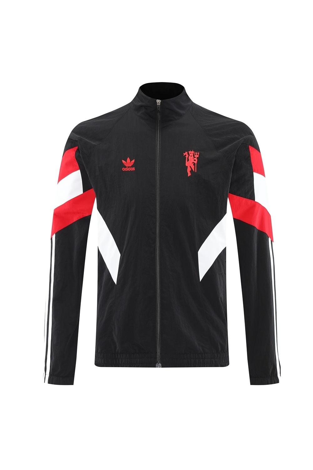 25/26 Manchester United Black Half Zipper Jacket+Long Pants S-3XL