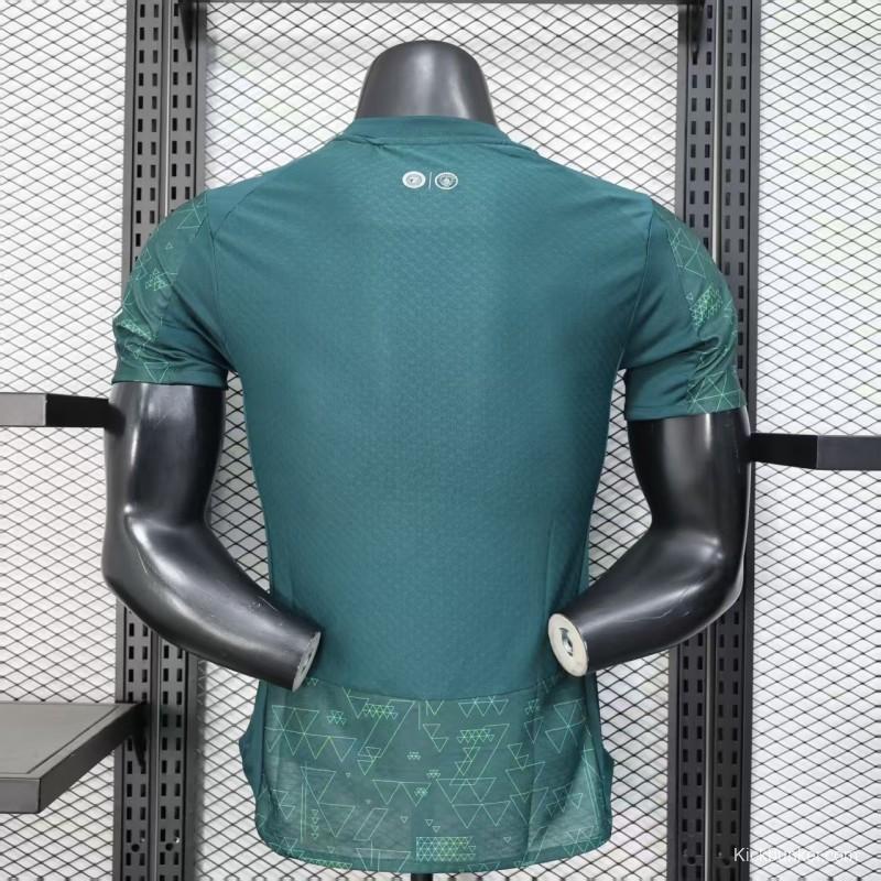 25/26 Player Version  Manchester City Third Dark Green with Geometric Triangle Pattern Jersey