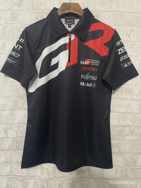 2024 F1 Toyota Gazoo Racing Black with Red and White GR Logo  Motorsports Polo