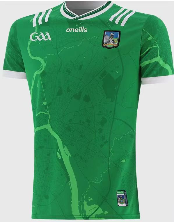 25/26 Limerick GAA Green with River Shannon Map Pattern Home Jersey