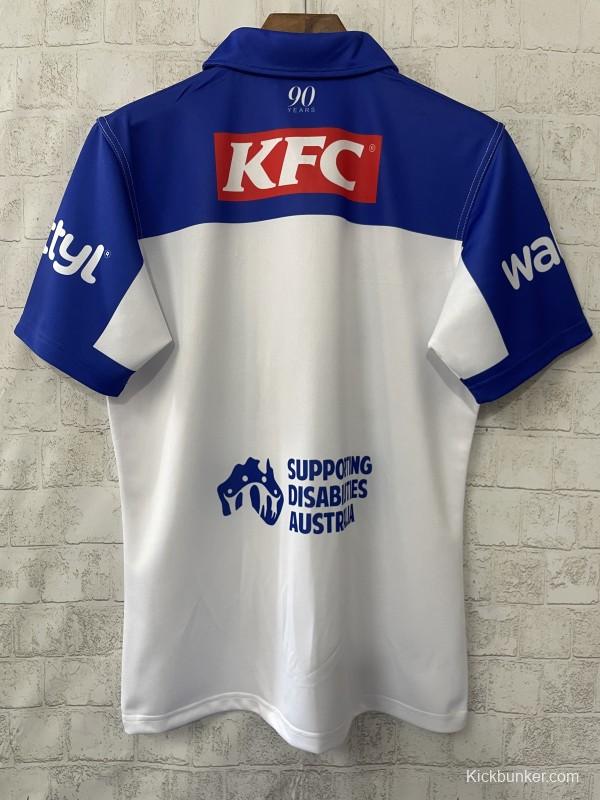 25/26 Canterbury-Bankstown Bulldogs White with Blue V-Pattern Jersey