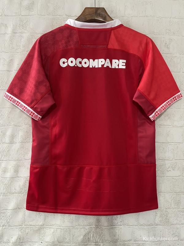 2026 Wales home Red with Vertical Stripe Pattern Jersey