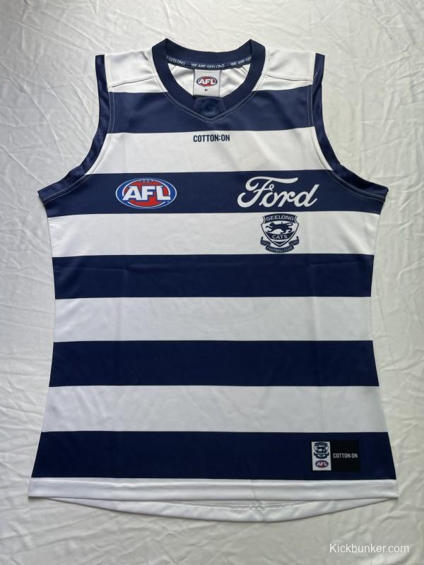 25/26 Geelong Cats Navy and White Hooped Jersey