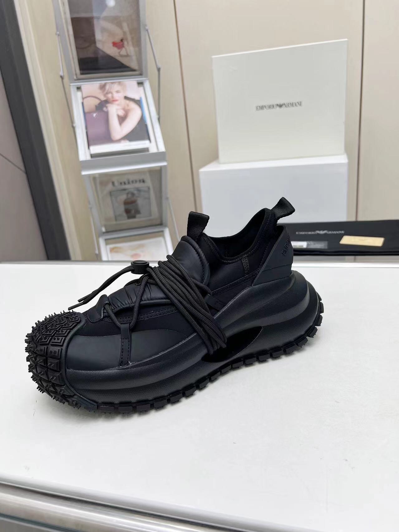 Armani 2025/SS Men's Sneakers with Tire Sole and Drawstring Design - LY00420