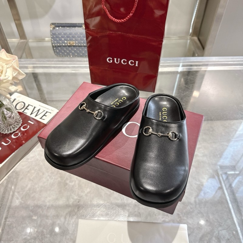 Gucci Camel Suede Horsebit Women's Barefoot Mules - LY00240