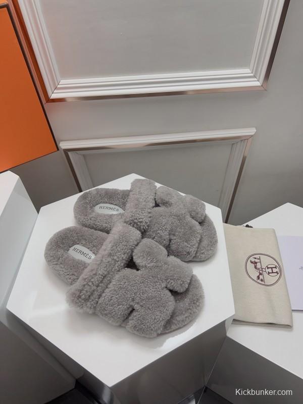 H Erijus Shoes 2025/SS Teddy Wool Slippers - LY00270