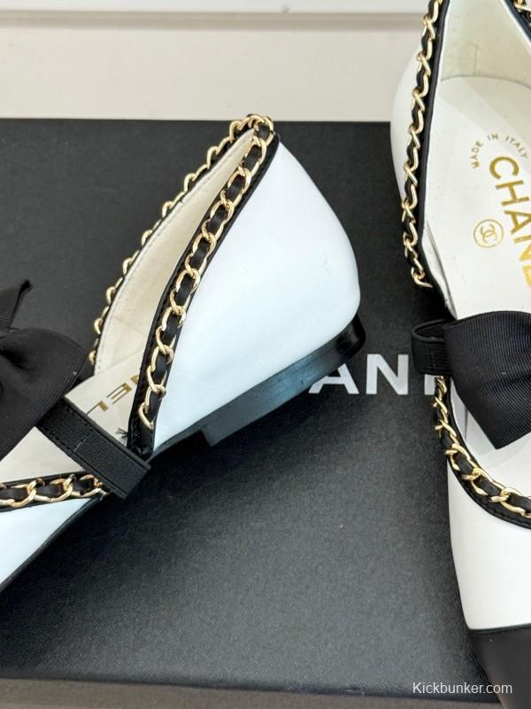 Chanel 2025 SS Hollow Chain Bow Mary Jane Shoes - KFY00290/KFY00300