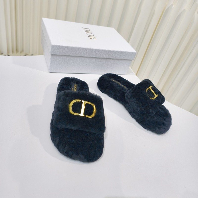 Dior Metal Buckle Wool Slippers Series - LY00280