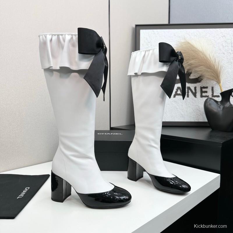 Chanel 2025/SS Bow Detail Block Heel Boots - LY00600