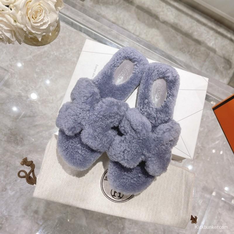 H Teddy Wool H Slippers Flat Sole - LY00240