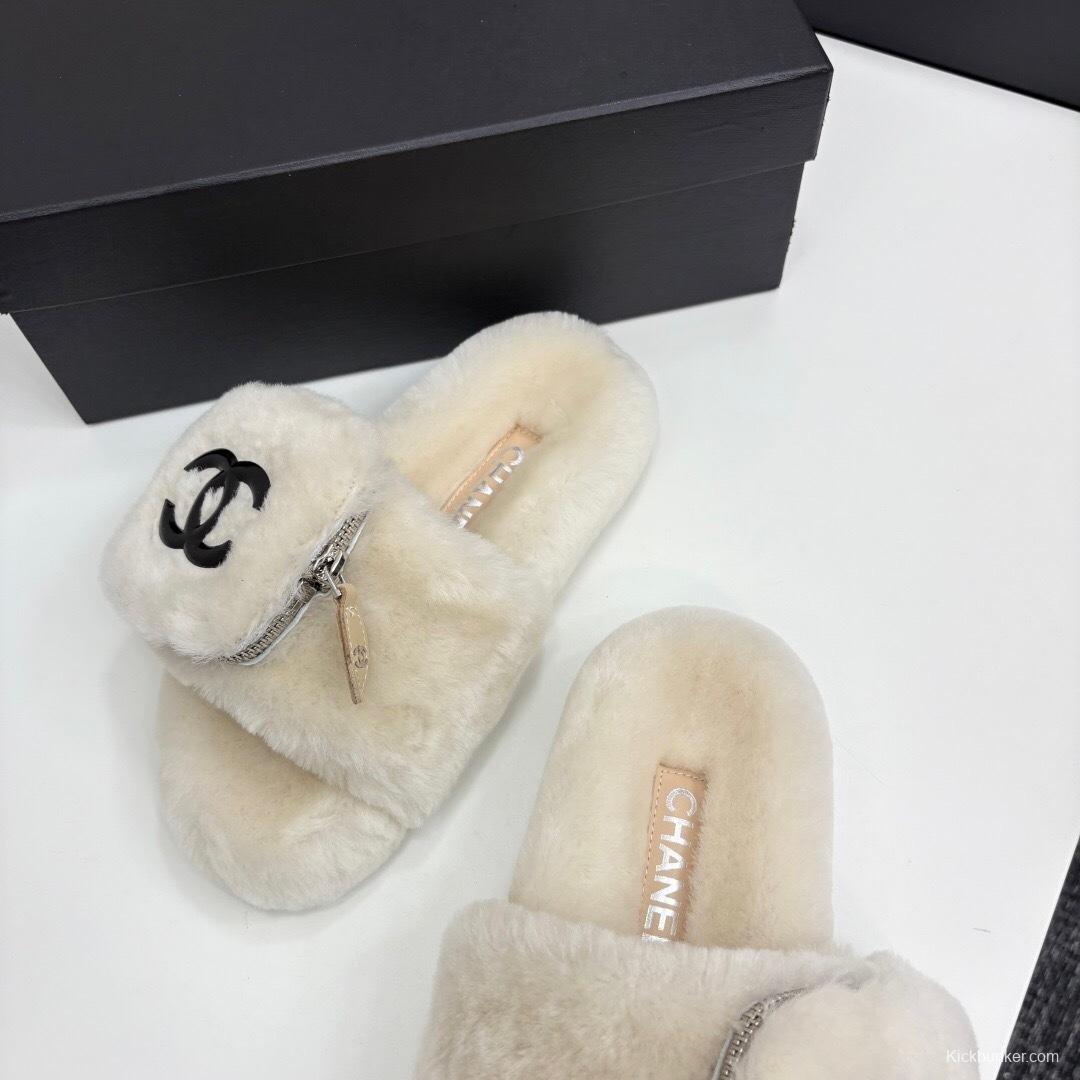 Chanel Spring/Summer 2025 Upgraded Fur Slippers with Rubber Sole - LY00270