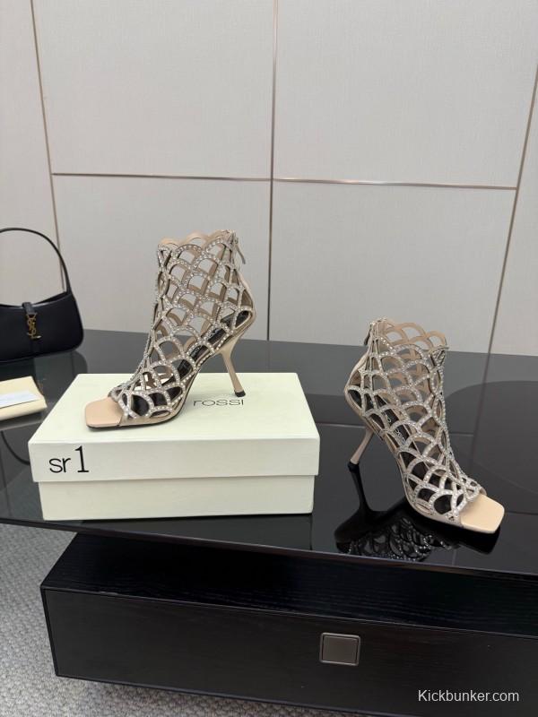 Sergio Rossi Mermaid Sandals 2025/SS Collection with Fishnet Design - KFY00470