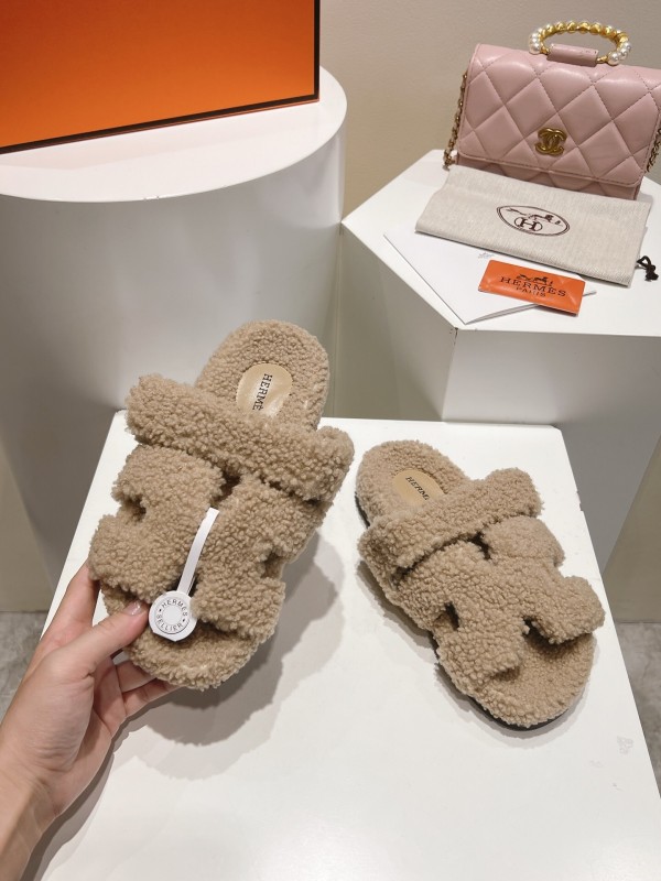 H Love Erjiu Full Fur Slippers Granule Fur Style - LY00300
