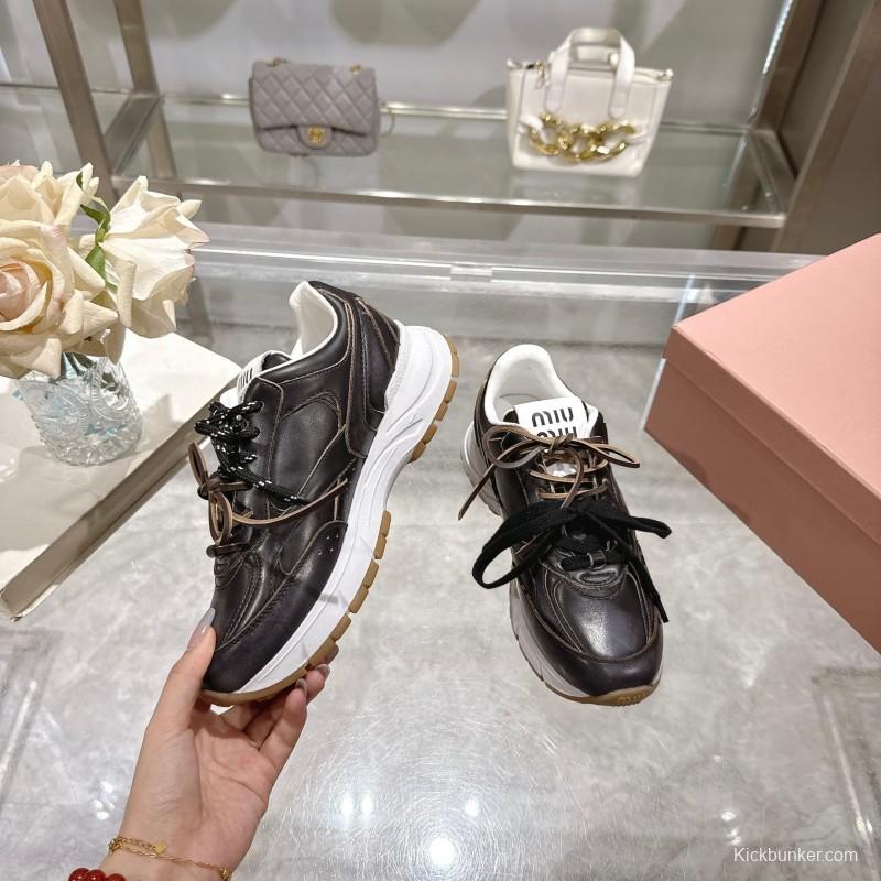 Miu Miu 2025 SS Dad Shoes Retro Style Athletic Sneakers - KFY00300/KFY00320