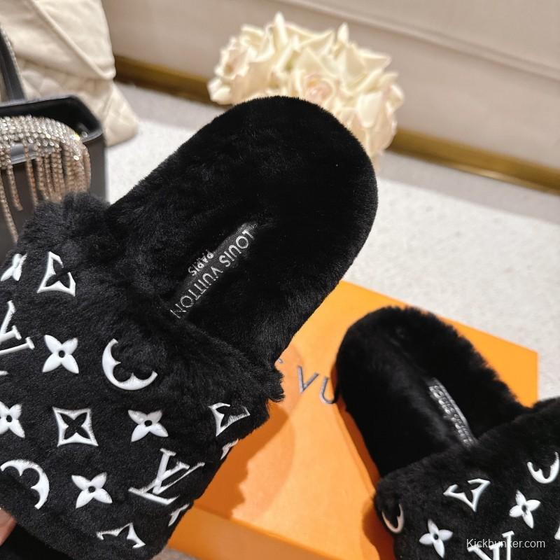 Lv 2025/ss Wool Lazy Slippers - LY00240