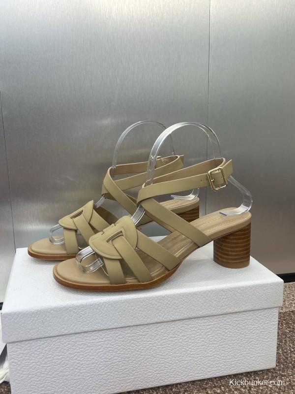 Dior D-Club Jelly Color Hollow Layered Cross Strap Mid Heel Women's Shoes - KFY00290