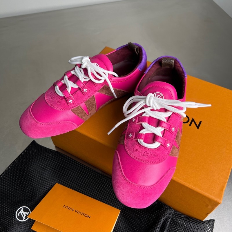 Lv Sneakerina 2025 SS Ballet Round Toe Lace-Up Low Top Lifestyle Casual Shoes - YC