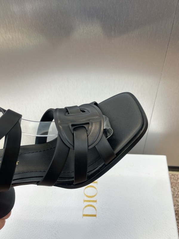 Dior D-Club Jelly Color Hollow Layered Cross Strap High Heel Women's Shoes - KFY00290