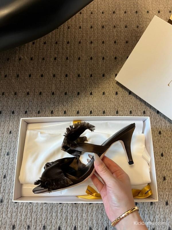 The Row 25ss Handwoven Bow Slippers - KFY00280