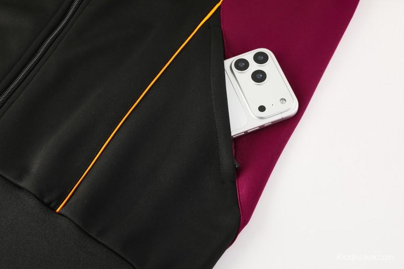 25/26 Roma Black Full Zipper Jacket+Long Pants