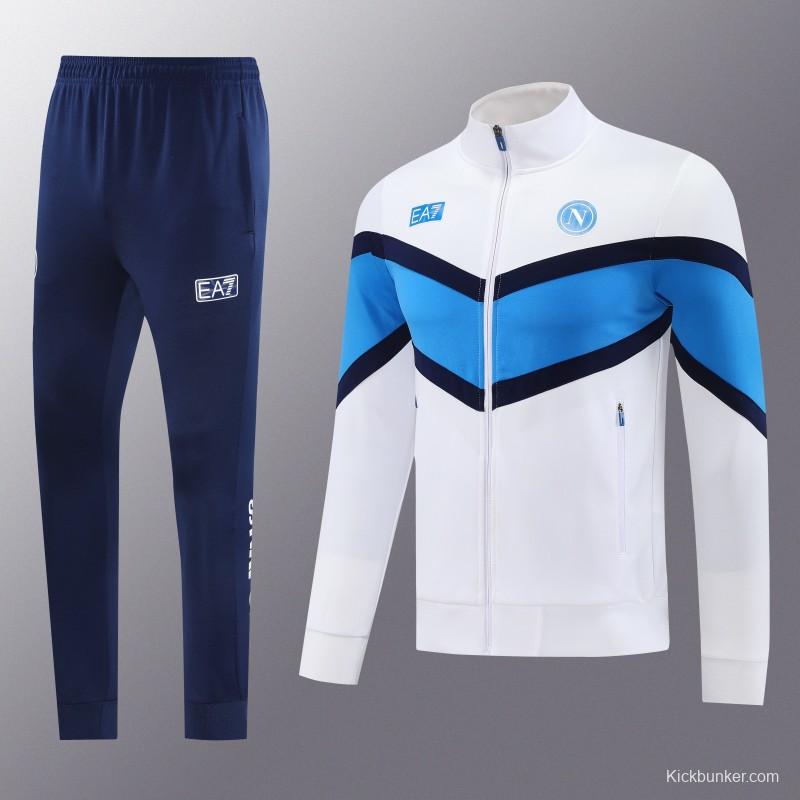 25/26 Napoli White Full Zipper Jacket+Long Pants