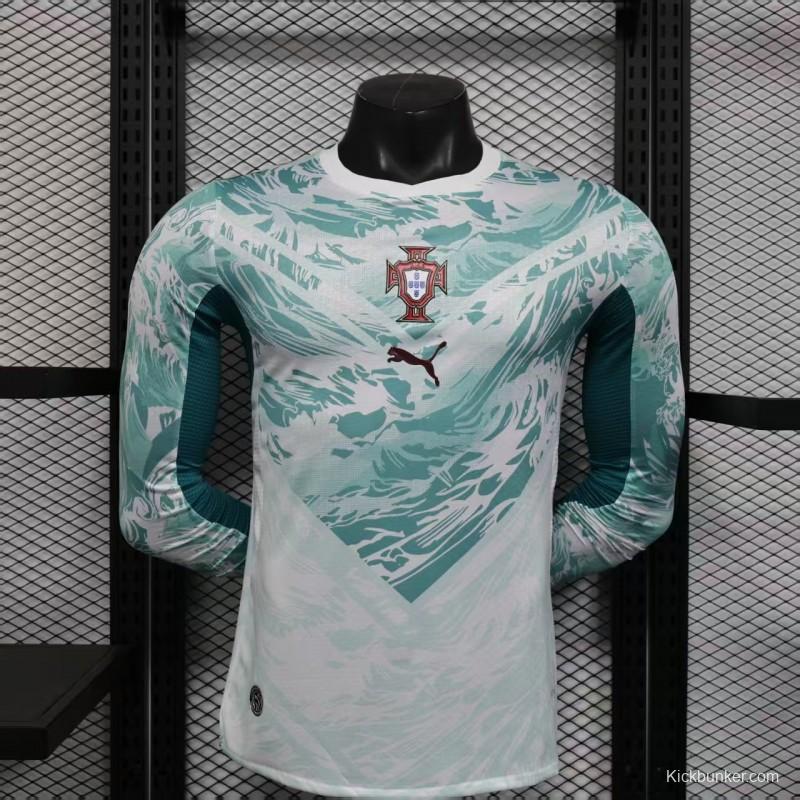 2026 Player Version  Portugal Away White  Long Sleeve Jersey