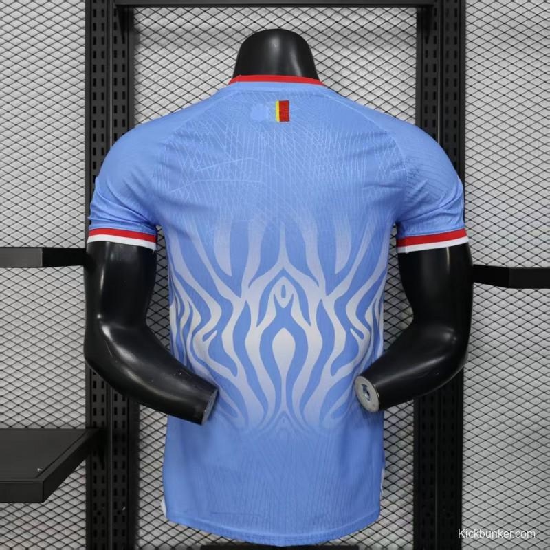 Player Version 2026 DR Congo Home Sky Blue Flame Jersey