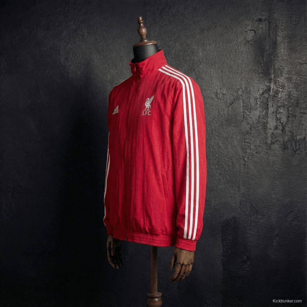 2026 Liverpool Red And White Reversible Full Zipper Jacket