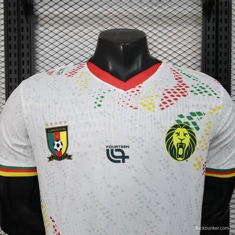 2026 Player Version Cameroon Home White with Red, Dot Pattern Jersey