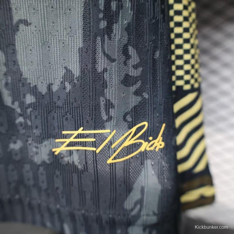 2026 Player Version Portugal Dark Grey with Abstract Graphic Pattern Jersey