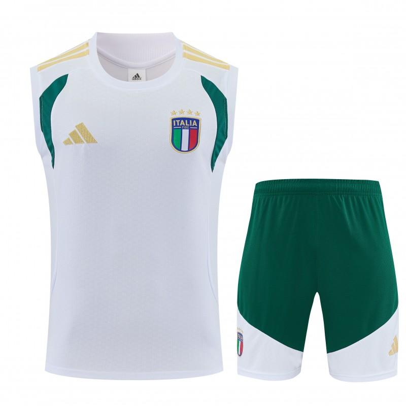 26/27  Italy White Sleeveless Training Vest +Shorts Set