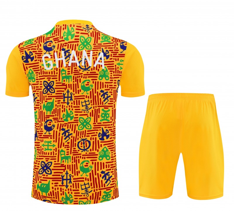 26/27 Ghana Yellow Short Sleeve+Soccer Shorts