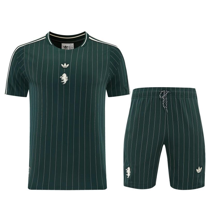 26/27 Juventus Navy Green Short Sleeve+Soccer Shorts