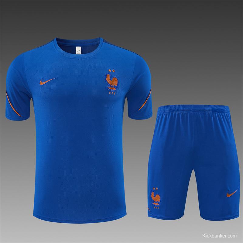 2026 France Blue & Orange Short Sleeve+Soccer Shorts