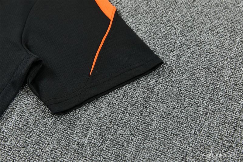 2026 Netherlands Black & Orange  Short Sleeve+Soccer Shorts