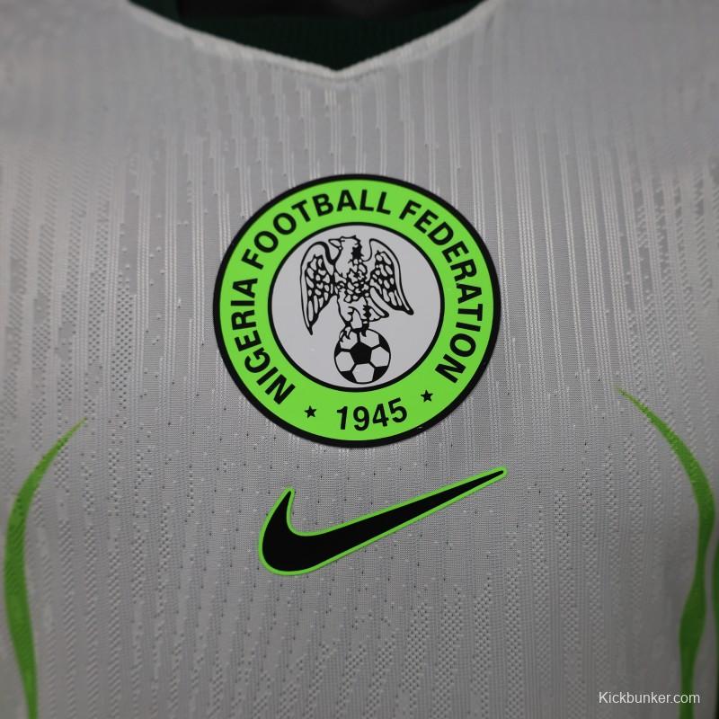 Player Version 2026 Nigeria  White with Green Flame Away Jersey