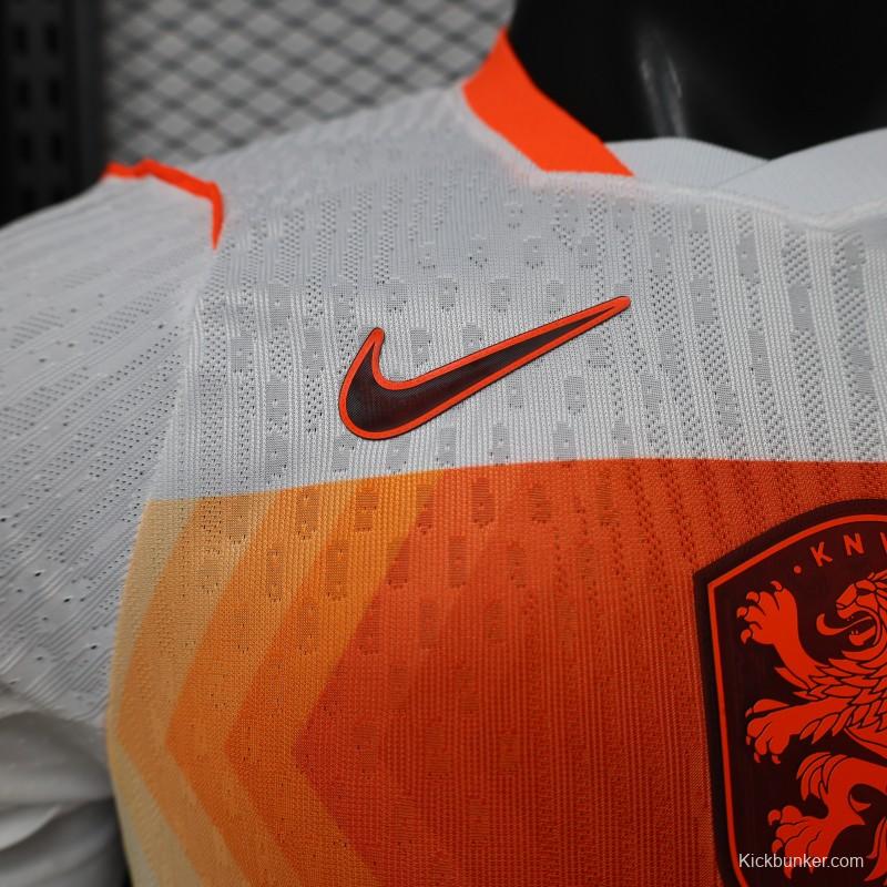 Player Version 2026 Netherlands  White with Orange  Away Jersey