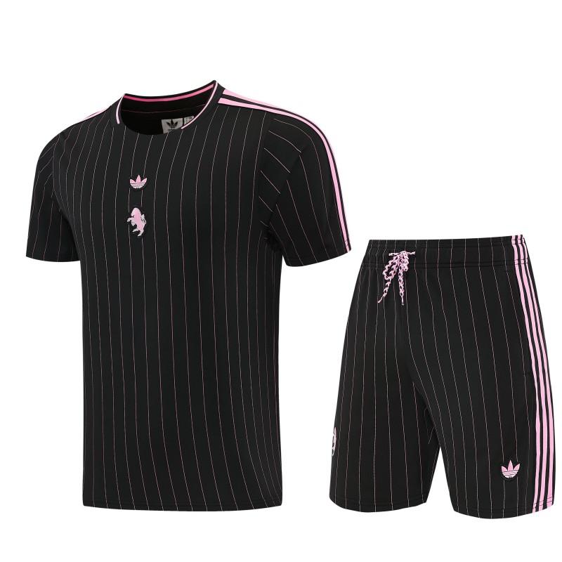 2026/27 Inter Miami CF Black Pinstripe Short Sleeve+Soccer Shorts
