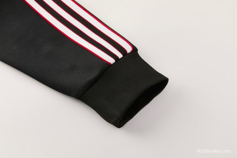 2026/27 Manchester United Black Grunge Splatter Paint Full Zipper Jacket Tracksuit + Long Pants