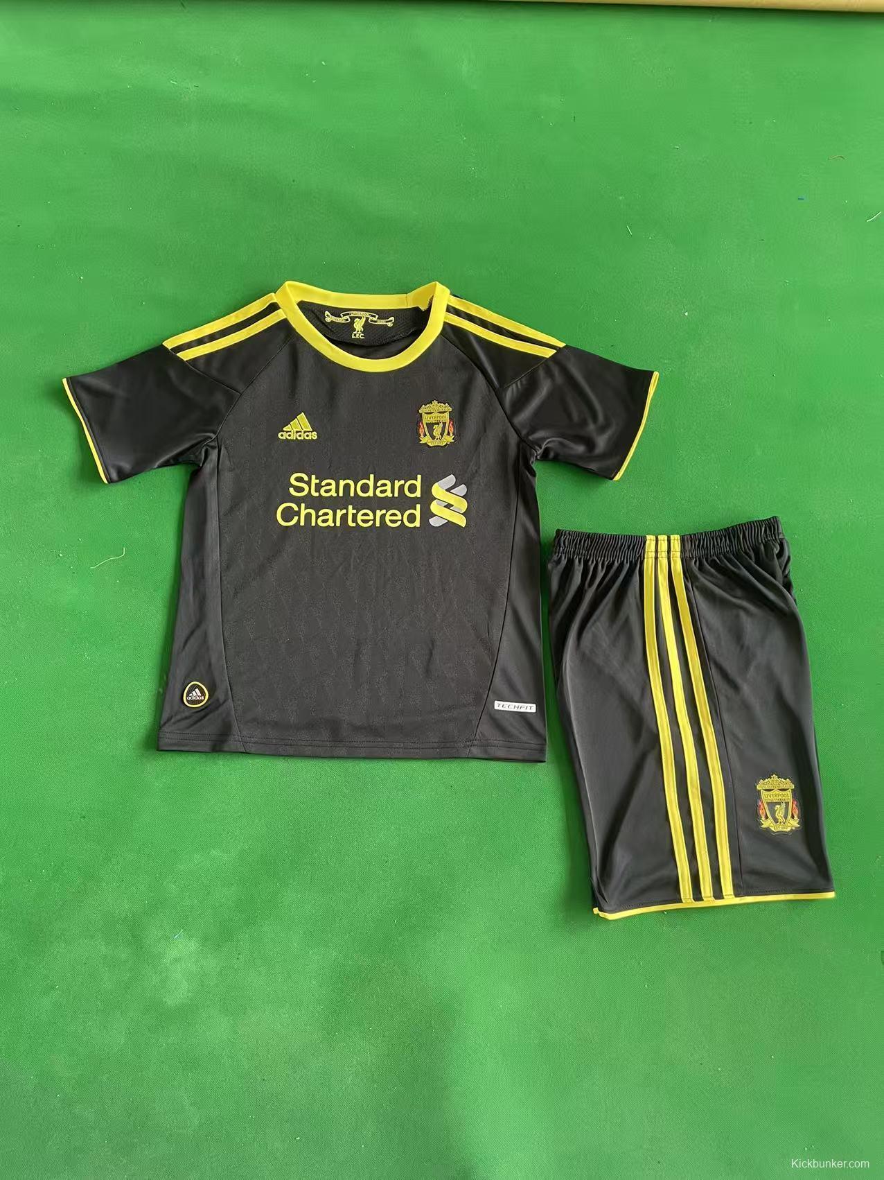 Retro 2010/11 Kids Liverpool Black & Yellow Away Jersey