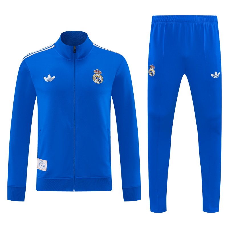 26/27 Real Madrid Blue Full Zipper Jacket Tracksuit + Long Pants