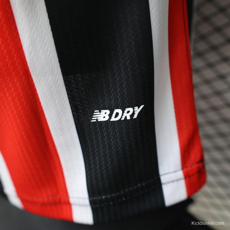 Player Version 26/27 São Paulo FC Away Red & Black Stripe  With White Collar Jersey