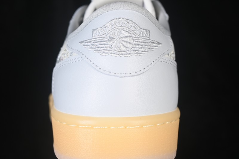 Nike Air Jordan 1 Low Floral Swoosh Embroidery Casual Board Shoes - IF4391-100