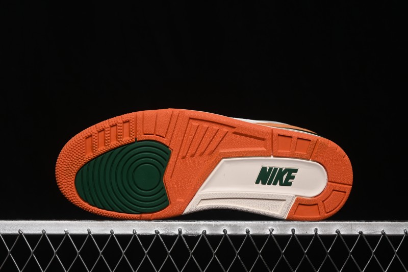 Nike Air Jordan 3 Retro "Miami" Solefly Collaboration White Green Orange Sneakers - IF4491-100