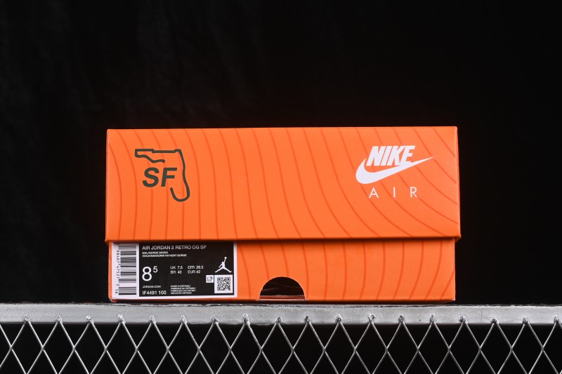 Nike Air Jordan 3 Retro 'Miami' Sneakers with Premium Leather and Bold Colorblocking - IF4491-100